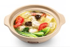 Sủi cảo rau tề thái thịt heo nồi đất